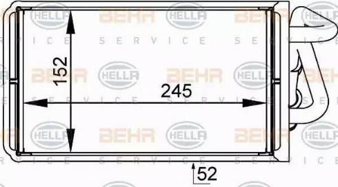 BEHR HELLA Service 8FH 351 333-001 - Теплообмінник, опалення салону autocars.com.ua