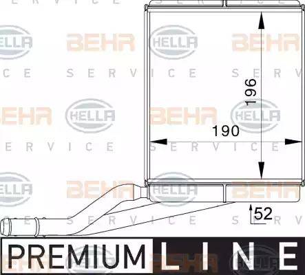 BEHR HELLA Service 8FH 351 333-011 - Теплообмінник, опалення салону autocars.com.ua