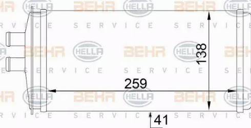 BEHR HELLA Service 8FH 351 333-021 - Теплообменник, отопление салона autodnr.net