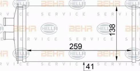 BEHR HELLA Service 8FH 351 333-021 - Теплообмінник, опалення салону autocars.com.ua