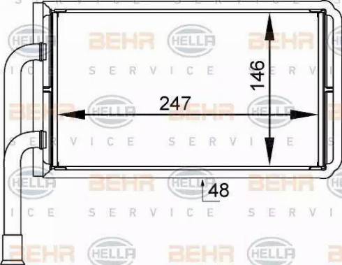 BEHR HELLA Service 8FH 351 333-034 - Теплообмінник, опалення салону autocars.com.ua