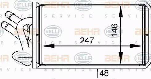 BEHR HELLA Service 8FH 351 333-041 - Теплообмінник, опалення салону autocars.com.ua