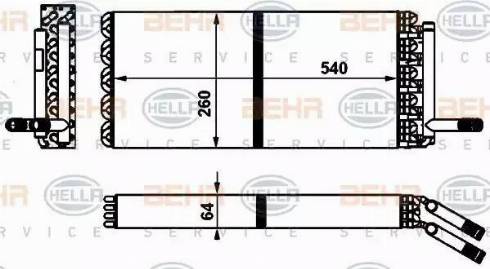 BEHR HELLA Service 8FH 351 394-001 - Теплообмінник, опалення салону autocars.com.ua