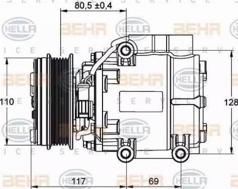 BEHR HELLA Service 8FK 351 109-201 - Компресор, кондиціонер autocars.com.ua