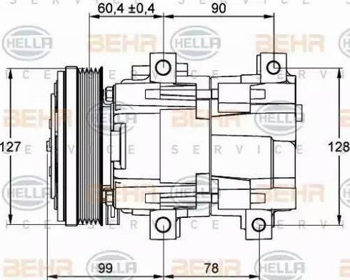 BEHR HELLA Service 8FK 351 113-081 - Компресор, кондиціонер autocars.com.ua