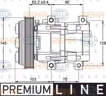 BEHR HELLA Service 8FK 351 113-101 - Компресор, кондиціонер autocars.com.ua