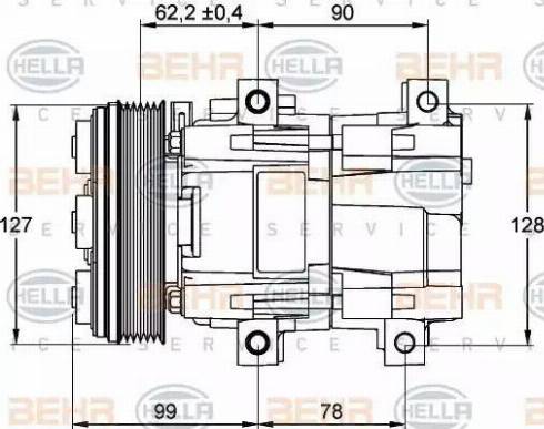 BEHR HELLA Service 8FK 351 113-131 - Компресор, кондиціонер autocars.com.ua