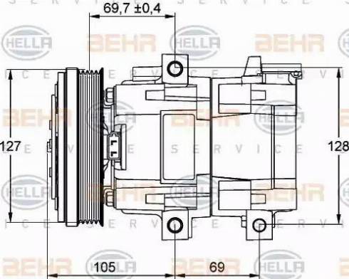 BEHR HELLA Service 8FK 351 113-211 - Компрессор кондиционера autodnr.net