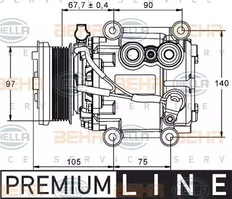 BEHR HELLA Service 8FK 351 113-221 - Компресор, кондиціонер autocars.com.ua