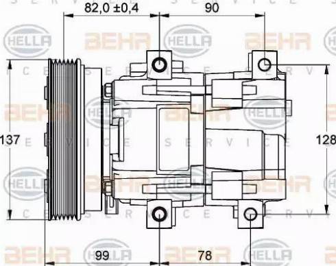 BEHR HELLA Service 8FK 351 113-281 - Компресор, кондиціонер autocars.com.ua