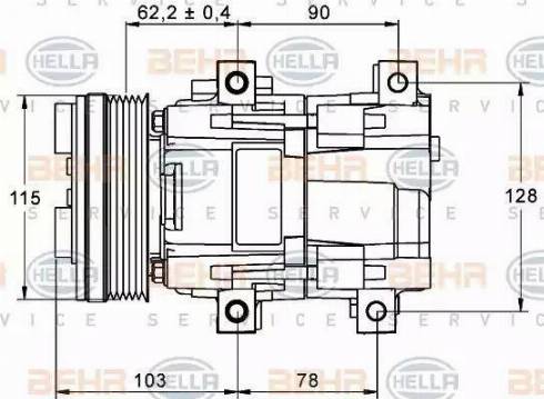 BEHR HELLA Service 8FK 351 113-301 - Компресор, кондиціонер autocars.com.ua