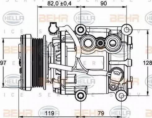 BEHR HELLA Service 8FK 351 113-371 - Компресор, кондиціонер autocars.com.ua