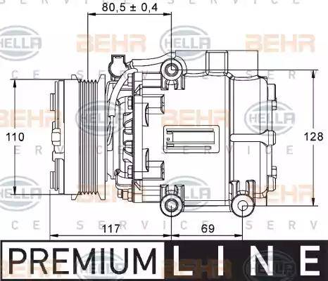 BEHR HELLA Service 8FK 351 113-411 - Компресор, кондиціонер autocars.com.ua