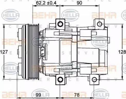 BEHR HELLA Service 8FK 351 113-431 - Компресор, кондиціонер autocars.com.ua