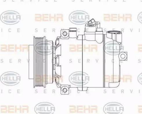 BEHR HELLA Service 8FK 351 132-081 - Компресор, кондиціонер autocars.com.ua