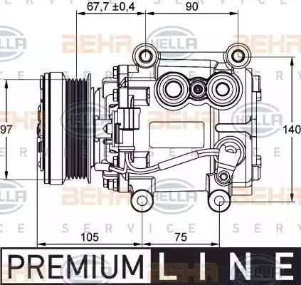 BEHR HELLA Service 8FK 351 134-491 - Компресор, кондиціонер autocars.com.ua