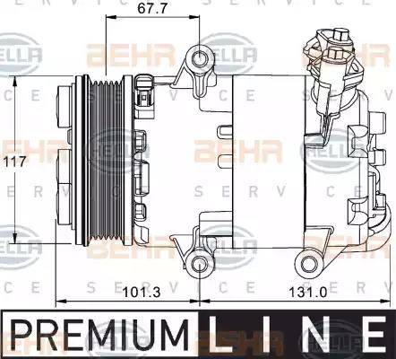 BEHR HELLA Service 8FK 351 334-041 - Компресор, кондиціонер autocars.com.ua