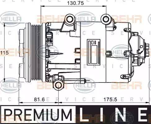 BEHR HELLA Service 8FK 351 334-051 - Компресор, кондиціонер autocars.com.ua