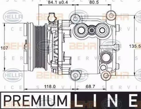 BEHR HELLA Service 8FK 351 334-091 - Компресор, кондиціонер autocars.com.ua