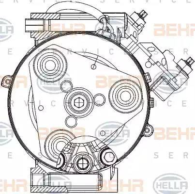 BEHR HELLA Service 8FK 351 334-431 - Компресор, кондиціонер autocars.com.ua