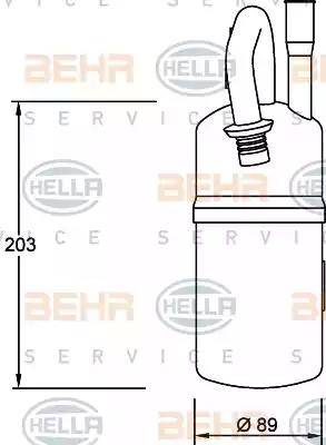 BEHR HELLA Service 8FT 351 192-051 - Осушувач, кондиціонер autocars.com.ua