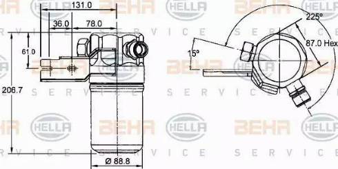 BEHR HELLA Service 8FT 351 192-391 - Осушувач, кондиціонер autocars.com.ua