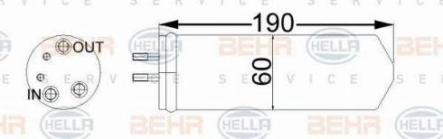 BEHR HELLA Service 8FT 351 192-724 - Осушувач, кондиціонер autocars.com.ua