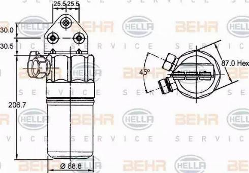 BEHR HELLA Service 8FT 351 197-321 - Осушувач, кондиціонер autocars.com.ua