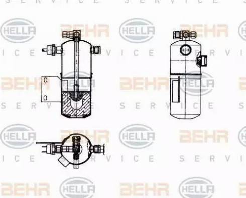 BEHR HELLA Service 8FT 351 198-181 - Осушувач, кондиціонер autocars.com.ua