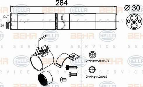 BEHR HELLA Service 8FT 351 200-274 - Осушувач, кондиціонер autocars.com.ua