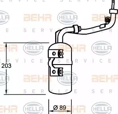 BEHR HELLA Service 8FT 351 335-061 - Осушувач, кондиціонер autocars.com.ua