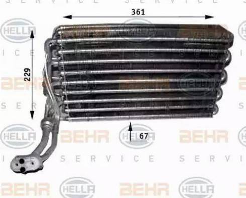 BEHR HELLA Service 8FV 351 210-741 - Випарник, кондиціонер autocars.com.ua