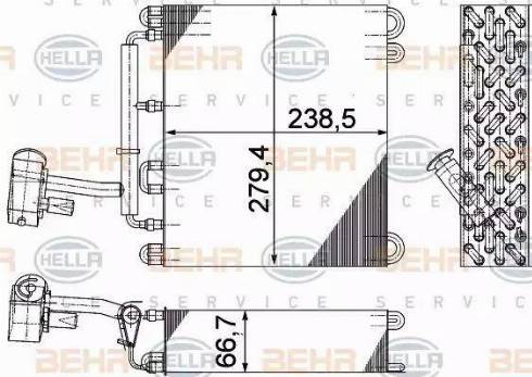 BEHR HELLA Service 8FV 351 211-691 - Випарник, кондиціонер autocars.com.ua