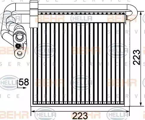 BEHR HELLA Service 8FV 351 330-751 - Випарник, кондиціонер autocars.com.ua