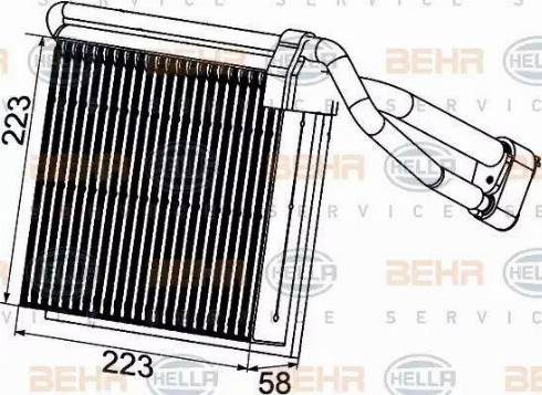 BEHR HELLA Service 8FV 351 330-761 - Випарник, кондиціонер autocars.com.ua