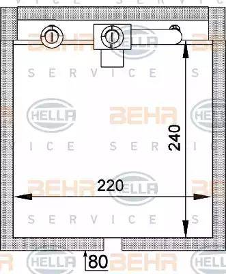 BEHR HELLA Service 8FV 351 336-011 - Випарник, кондиціонер autocars.com.ua