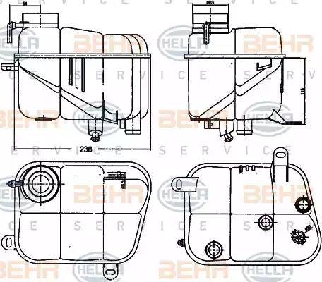 BEHR HELLA Service 8MA 376 755-161 - Компенсаційний бак, охолоджуюча рідина autocars.com.ua