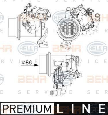 BEHR HELLA Service 8ME 376 747-391 - Радіатор, рециркуляція ОГ autocars.com.ua