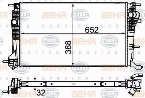 BEHR HELLA Service 8MK 376 700-421 - Радіатор, охолодження двигуна autocars.com.ua