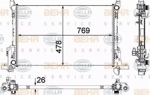 BEHR HELLA Service 8MK 376 701-581 - Радіатор, охолодження двигуна autocars.com.ua