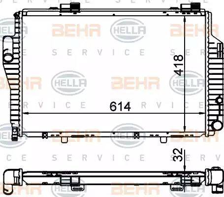 BEHR HELLA Service 8MK 376 701-714 - Радіатор, охолодження двигуна autocars.com.ua