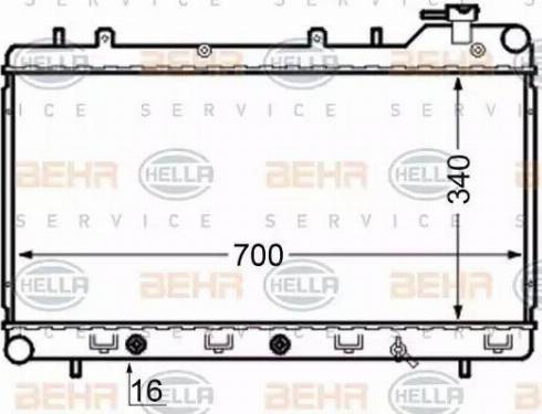 BEHR HELLA Service 8MK 376 704-561 - Радіатор, охолодження двигуна autocars.com.ua