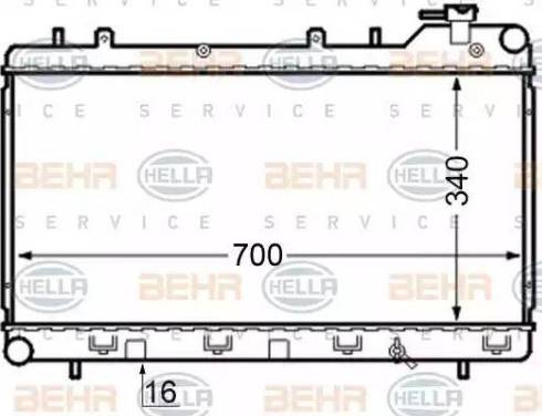 BEHR HELLA Service 8MK 376 704-571 - Радіатор, охолодження двигуна autocars.com.ua