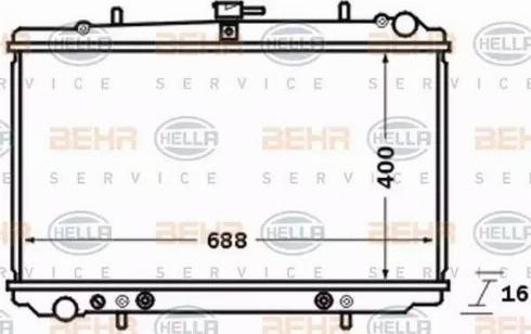 BEHR HELLA Service 8MK 376 704-681 - Радіатор, охолодження двигуна autocars.com.ua