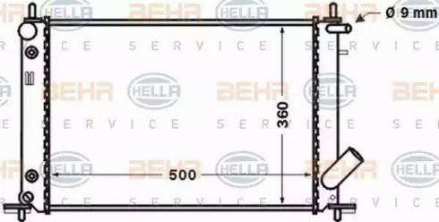 BEHR HELLA Service 8MK 376 705-571 - Радіатор, охолодження двигуна autocars.com.ua