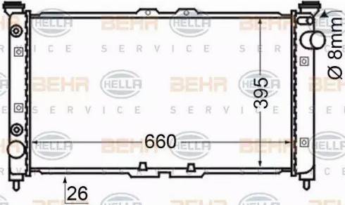 BEHR HELLA Service 8MK 376 705-591 - Радіатор, охолодження двигуна autocars.com.ua