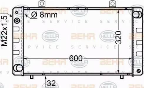 BEHR HELLA Service 8MK 376 705-651 - Радіатор, охолодження двигуна autocars.com.ua