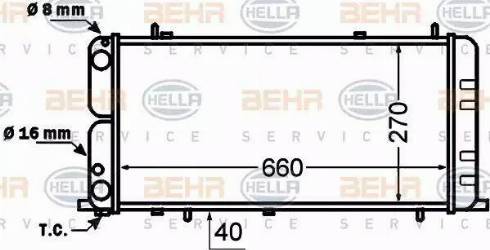 BEHR HELLA Service 8MK 376 705-731 - Радіатор, охолодження двигуна autocars.com.ua