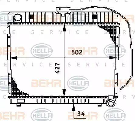 BEHR HELLA Service 8MK 376 706-191 - Радіатор, охолодження двигуна autocars.com.ua