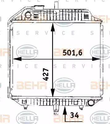 BEHR HELLA Service 8MK 376 706-201 - Радіатор, охолодження двигуна autocars.com.ua